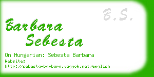 barbara sebesta business card